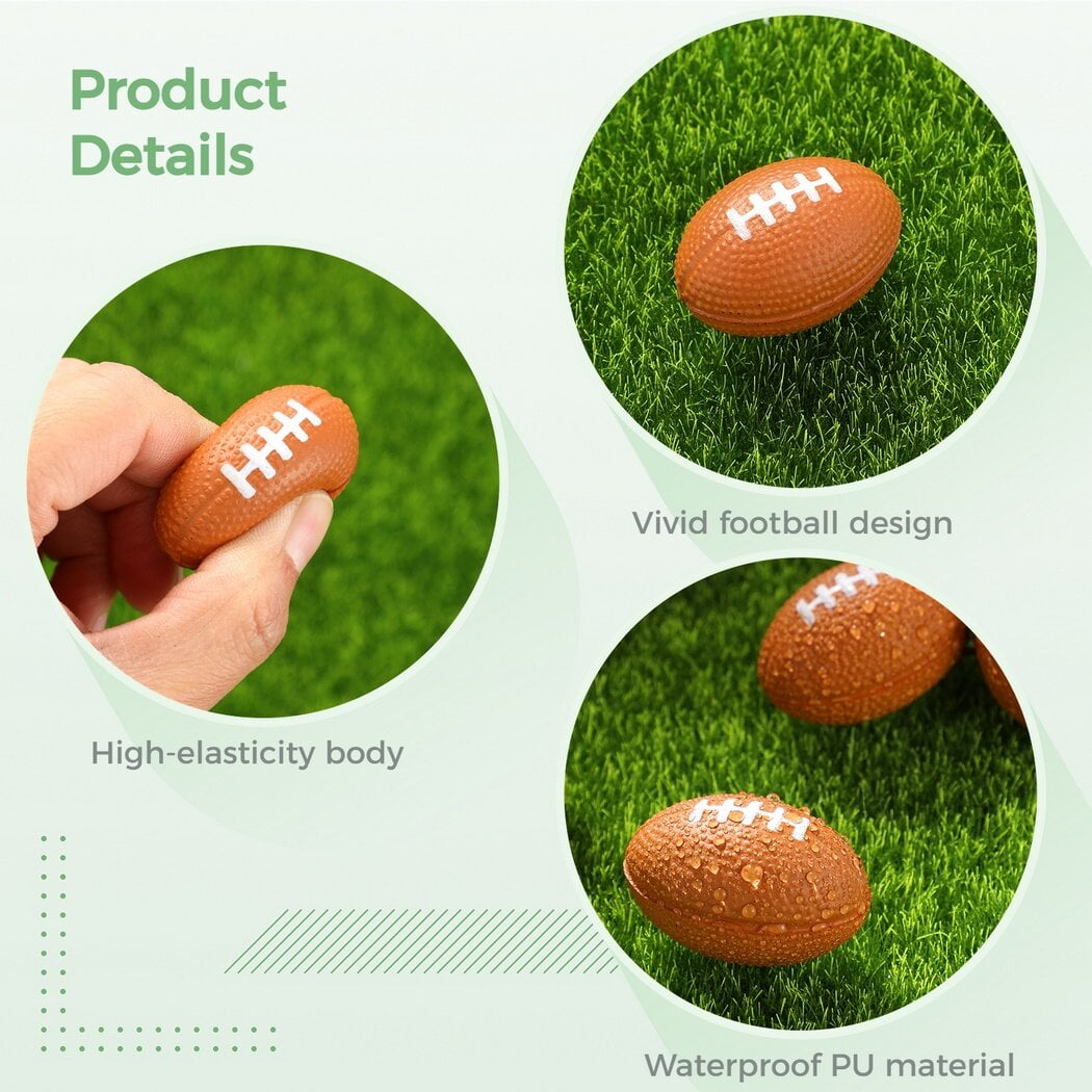 100Pcs Mini Foam Football, Small Stress Balls, Tiny Foam Sports Balls for Stress Relief, School Rewards, Party Supplies, Ball Games