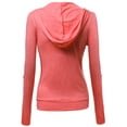 thumbnail image 2 of FashionOutfit Women's Basic Slim Fit Cotton Lightweight Zipper Hooded Jackets, 2 of 3