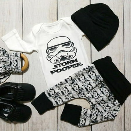 

Kids Newborn Infant Baby Boys Gentleman Outfit Clothes Romper Tops+Pants+Hat Set