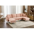 thumbnail image 2 of Luccalily Convertible Sectional Sofa Couch, 5 Seats U-Shaped Wide Reversible Couch Accent Sofa with Solid Golden Legs, Upholstered Accent Sofa Couches Wide Chaise Lounge for Living Room,, 2 of 11