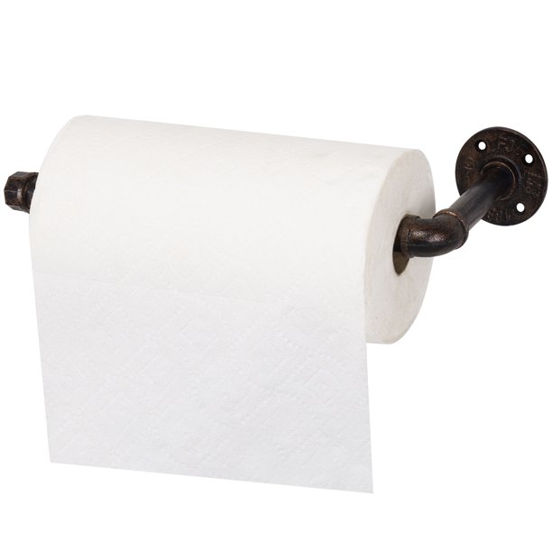 MyGift Wall Mounted Paper Towel Holder, Bronze Metal Industrial Pipe