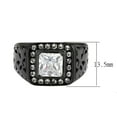 thumbnail image 2 of Mens Ring Black Squared Stainless Steel Ring with AAA Grade CZ in Clear, 2 of 8