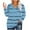 Light Blue1, variant on Jalioing Striped Pullover Tee for Women V Neck Long Sleeve Oversized Shirts Plus Size Casual Loose Blouses with Pocket