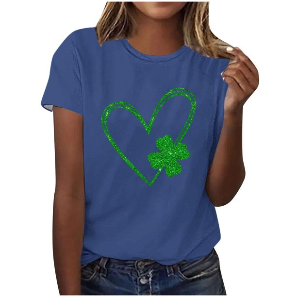 Mujeres Manga Corta de Verano Tops Impreso Sudadera Casual, Cuello Redondo Blusa Ligera para la Primavera Y el Verano