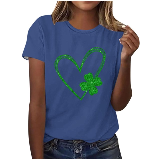 Mujeres Manga Corta de Verano Tops Impreso Sudadera Casual, Cuello Redondo Blusa Ligera para la Primavera Y el Verano