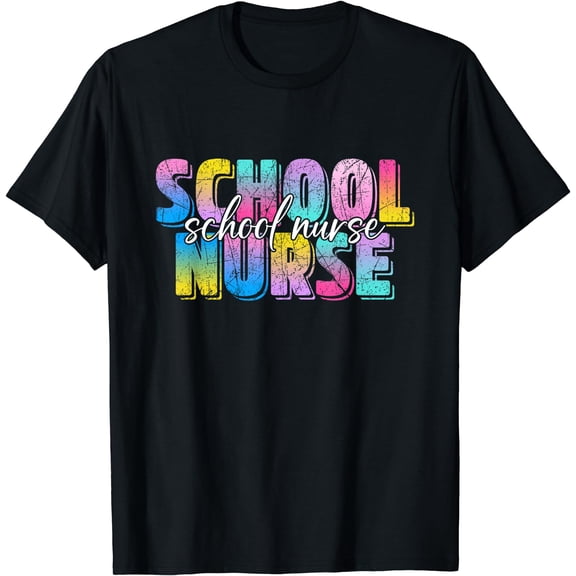 Colorful School Nurse Back To School Teacher Student Rainbow T-Shirt