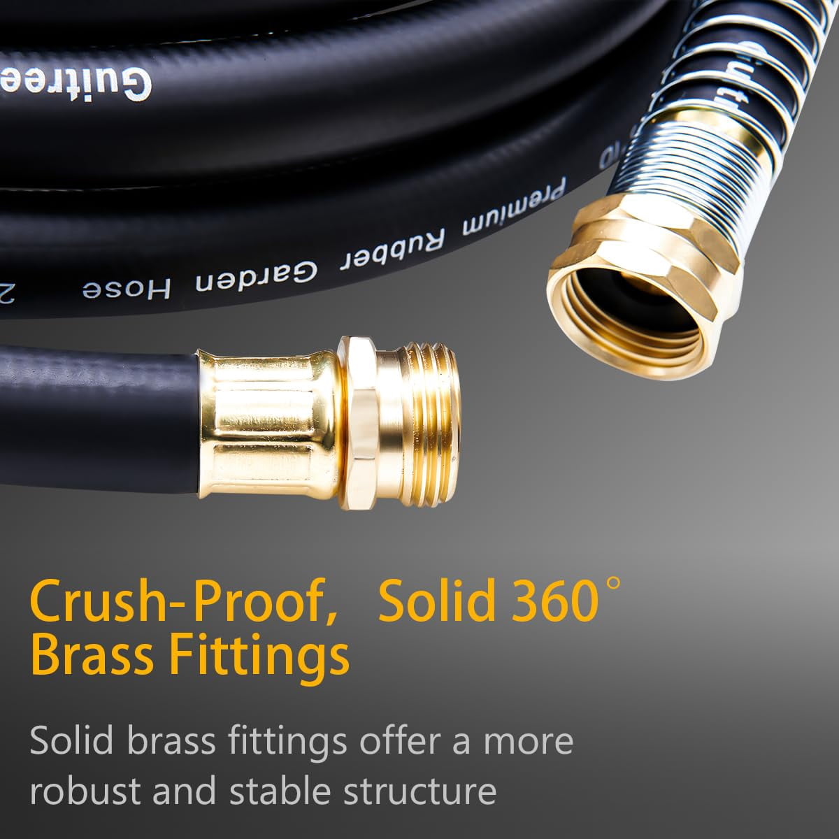 Garden Hose 150ft X 3/4"  Heavy Duty Rubber Water With Five Layered Braiding Male Female Fittings 1000psi Burst 300psi Working (black)