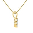 thumbnail image 4 of Mauli Jewels Engagement Necklace for Women 1 Carat Diamond Trillion Cut Pendant 4 prong 14K Yellow Gold With 18'' Chain|Silver Chain, 4 of 6