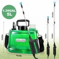thumbnail image 4 of 1.35 Gallon Battery Powered Sprayer,Electric Garden Sprayer with Battery Indicator, 23.6" Telescopic Wand, 3 Mist Nozzles, Shoulder Type Weed Sprayer for Yard, Lawn and Garden, 4 of 8