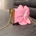 thumbnail image 3 of Bolso tipo caja con forma de pétalo de flor, bandolera con cadena para un solo hombro, bolso pequeño, nuevo bolso de banquete, estilo retro, 3 of 4