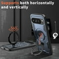 thumbnail image 5 of KOMI Magnetic Case for Google Pixel 9A with Rotatable Ring Holder [Compatible with MagSafe] Military Shockproof Kickstand Protective Case for Google Pixel 9A, Blue, 5 of 5
