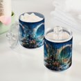 thumbnail image 2 of Yayeee 2 Pack Qtip Holder Bathroom Cotton Swab Canister with Lid Clear Dispenser Set, Floral Moon, 2 of 6