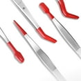 thumbnail image 4 of 3Pcs Rubber Tip Plastic Tweezers Flat Nose for Laboratory Jewelry Making, 4 of 9