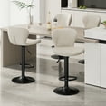 thumbnail image 2 of Pirecart Set of 4 Bar Stools, 360° Swivel Bar Stools with Back and Footrest, Adjustable PU Leather Bar chairs for Bar, Kitchen, Dining, Entertainment Center, Beige, 2 of 12