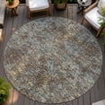 thumbnail image 6 of Addison Rugs Chantille Indoor/Outdoor Transitional Casual Brown Machine Washable Round Rug, 8' x 8', 6 of 7