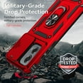 thumbnail image 5 of Motorola Moto G Stylus 5G 2024 Case,Dteck Shockproof Rubber Rugged Case Hybrid Hard Ring Holder Kickstand Slide Camera Lens Protector Cover for Moto G Stylus 5G 2024, Red, 5 of 9