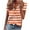 Orange, variant on TKLPEHG Dressy Tops for Women Fashion Short Sleeve T Shirts Loose Casual Going Out Tops V Neck Tshirt Summer Lightweight Striped Print Graphic Tee Blouse(Orange,XXXXL)