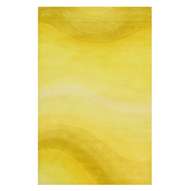 EORC T180YL8X8R Hand-Tufted Wool Desertland Rug, 8' Round, Yellow