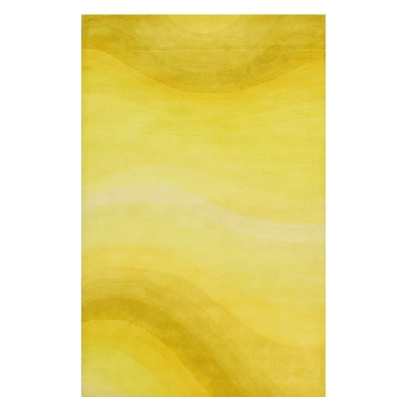 EORC T180YL8X8R Hand-Tufted Wool Desertland Rug, 8' Round, Yellow