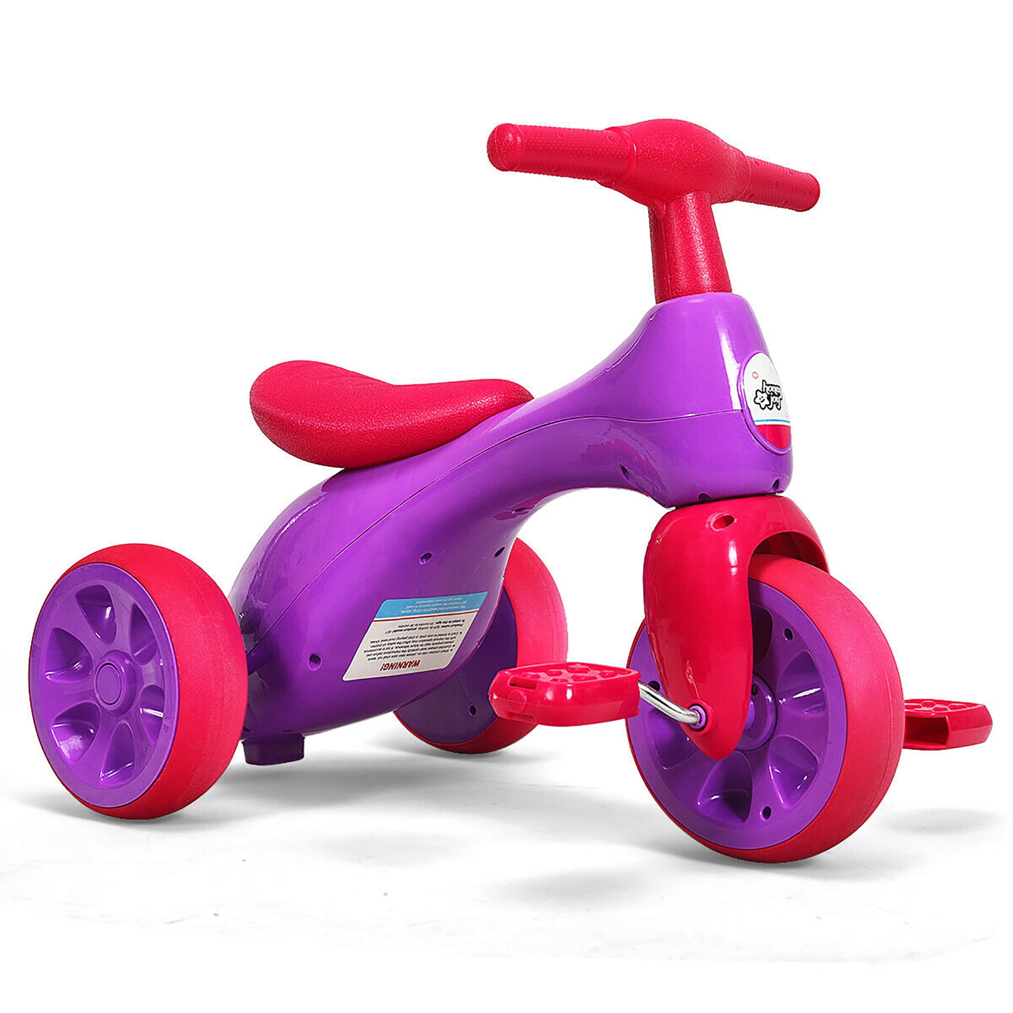 Kids Toddler Tricycle Balance Bike Sturdy Scooter Riding Toys w/ Sound Seat Pink 