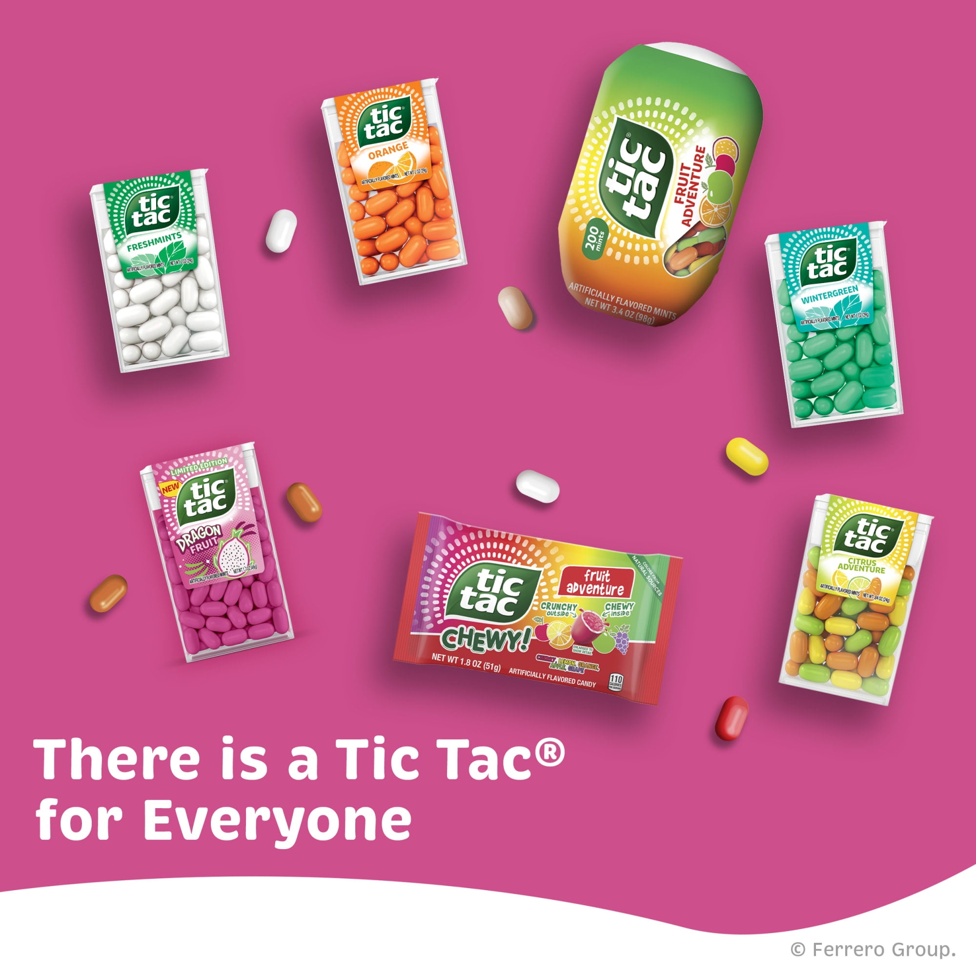 Tic Tac Dragon Fruit,  Pocket-sized Mints, Dragon Fruit Flavored On-the-Go Refreshment, 1.7 oz