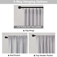 thumbnail image 3 of Grey Curtains 54 Inch Length for Girls Bedroom Short 2 Panels Rod Pocket Linen Rustic Casual Subtle Textured Light Diffusing Glam Curtains for Living Room Bathroom 52x54 Long Dove Silver Light Gray, 3 of 8