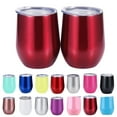 thumbnail image 2 of Coofit 2 Pcs Gobelets à Vin en Acier Inoxydable Isolés Gobelets à Boire Gobelets à Bière avec Couvercle, 2 of 10