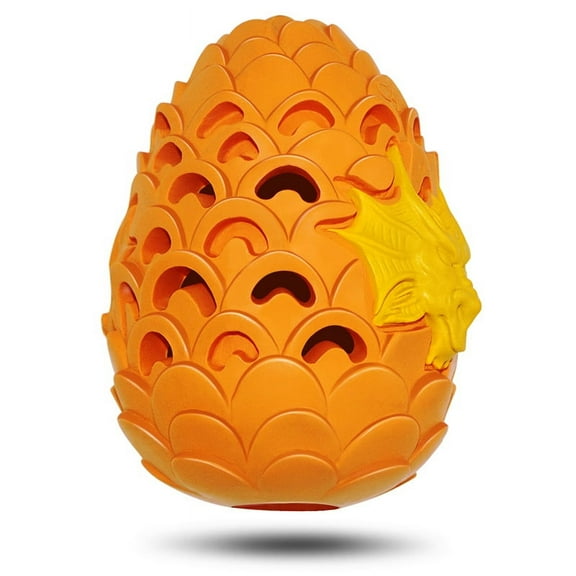 Dragon Egg Dog Toy for Aggressive Chewers Large Breeds, Indestructible Dog Toys Tough Dog Toys for Medium Large Dogs, Puppy Toys 900 Lbs Pull Tension Orange