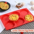 thumbnail image 6 of CAKETIME 3 Pcs Jumbo Muffin Top Pan, Silicone Egg Molds for Breakfast Sandwiches 4 Inch Large Egg Baking Pan, 6 of 7