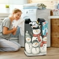 thumbnail image 5 of Yayeee Freestanding Laundry Hamper with Handle Collapsible Large Storage Basket for Clothes, Snowman Family, 5 of 7