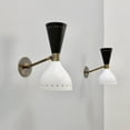 thumbnail image 3 of Beautiful Raw Brass Black & White Wall Scone - Modern Italian Style Wall Scone Vanity Light - Mid Century Light Fixture, 3 of 5
