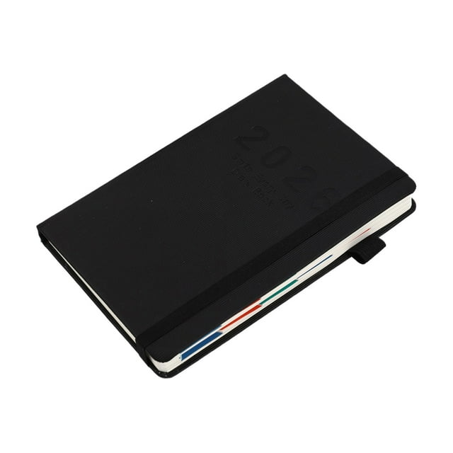 2026 Weekly and Monthly Planner Calendar, 2026 English Calendar Notebook,Vertical Patterned Strap Daily Planner Annual Calendar Notebook,January 2026 - December 2026(Black)