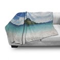thumbnail image 3 of Island Soft Flannel Fleece Throw Blanket, Poda Island in Thailand South Tropic Paradise Hot Sun with Clouds Photo, Cozy Plush for Indoor and Outdoor Use, 50" x 70", Blue White Cream, by Ambesonne, 3 of 6