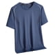 thumbnail image 2 of Blusas y camisas de manga corta y cuello redondo para hombre. Camisa informal de poliéster de manga corta, cuello redondo y cómoda., 2 of 4