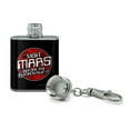 thumbnail image 2 of Visit Mars Before the Humans Ruin It Red Planet Funny Humor Stainless Steel 1oz Mini Flask Key Chain, 2 of 4