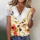 thumbnail image 2 of Mujeres moda verano Sexy pliegue impreso regular mujeres manga corta cuello en V botón Top OAVQHLG3B Store  lin121212, 2 of 4