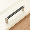 thumbnail image 7 of KOOFIZO 10 Pack Cabinet Knurled Pull - Black Bar with Brushed Nickel Foot Furniture Handle, 5 Inch/128mm Screw Spacing, 7 of 7