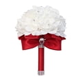 thumbnail image 1 of Qarigey Ramos de novia elegantes - Materiales de apariencia realista Flores Ramo de novia Decoración de boda Cinta roja vino Type3 NO3, 1 of 6