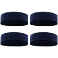 thumbnail image 1 of 4 piezas de diadema protectora elástica deportiva, diadema tejida, material de toalla, diadema de yoga, transpirable y absorbente del sudor., 1 of 5