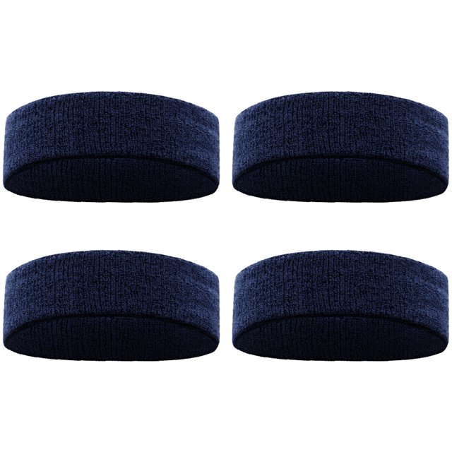 4 piezas de diadema protectora elástica deportiva, diadema tejida, material de toalla, diadema de yoga, transpirable y absorbente del sudor.