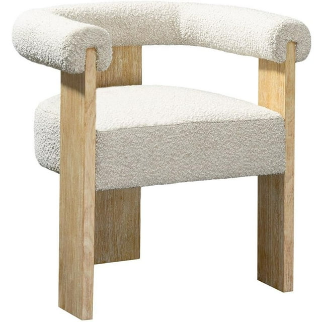 Meridian Furniture Barrel Dining Chair, Cream (Set of 1)