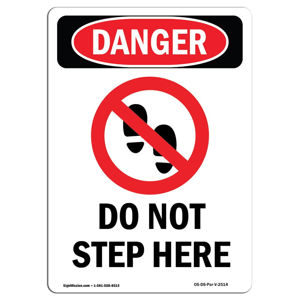 Caution Do Not Step Here OSHA Safety Sign 10x7 inch Plastic for Industrial... 