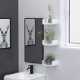 thumbnail image 4 of Estantes de baño de plástico blanco para montaje en pared, estantes de pared flotantes en forma de U con ventosa, suministros de ducha (pequeños), 4 of 5