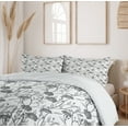 thumbnail image 6 of Ambesonne Grey Duvet Cover Sets, Blooming Flowers Buds Art, 2-King, Grey White, 6 of 7