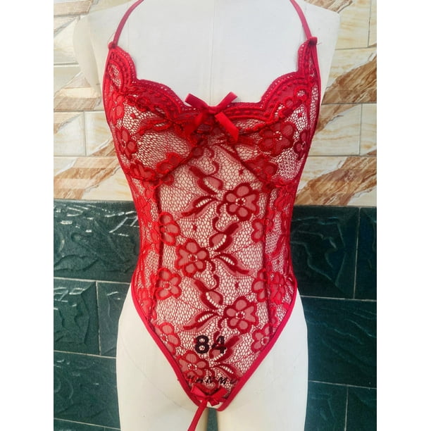 Lencería sexy, mono seductor de encaje sexy, pijama uniforme transparente abierto y caliente para mujer