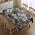 thumbnail image 2 of Gray Brown Camo Wavy Shapes Pattern Rectangle Tablecloth 60"x84",Waterproof Polyester Rectangle Table Cloth, Wipeable Spillproof Polyester Tablecloth for Dining, Camping, Indoor and Outdoor, 2 of 5