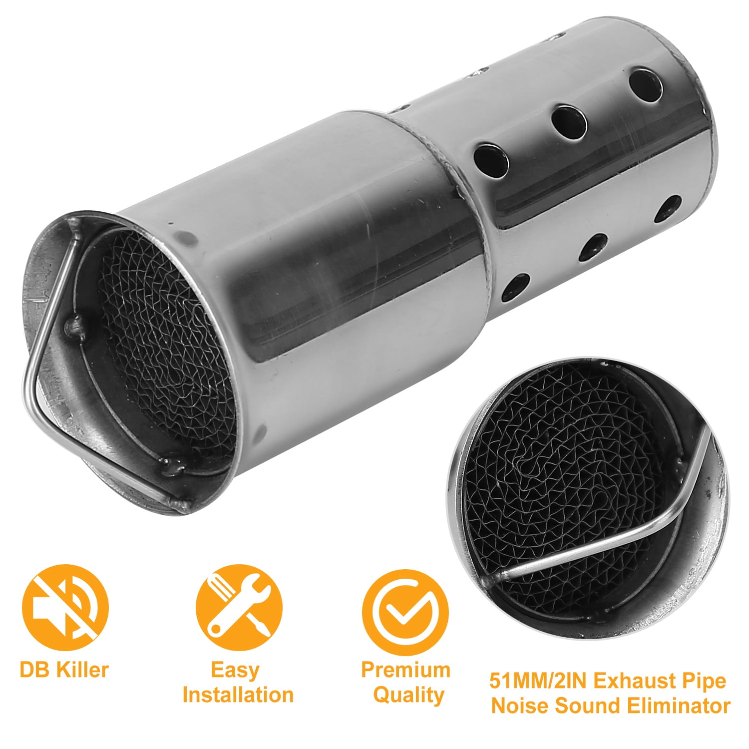 iMounTEK 51mm Universal Motorcycle Exhaust Pipe Muffler Silencer Insert