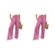 thumbnail image 4 of Pantalones largos Qarigey para mujer holgados informales pierna ancha cintura alta Vintage Rosa XXL 2piezas, 4 of 6