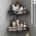 thumbnail image 1 of Repisas para Baño Sin Taladro Estante de Regadera Esquinero Antióxido Organizador Porta Shampoo de Ducha Accesorios Mueble 2 Unidades Negro, 1 of 4