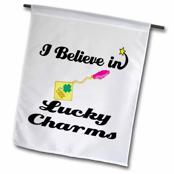 3dRose, I Believe In Lucky Charms, 12 x 18 inch Garden Flag